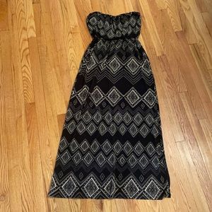 Black and gold maxi dress